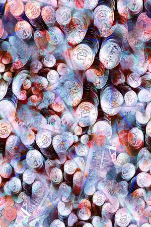 抽象魔幻色块肌理印花华亿平台图片