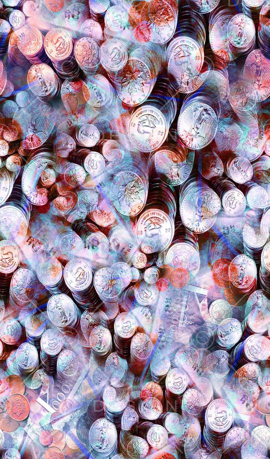 抽象魔幻色块肌理印花华亿平台图片