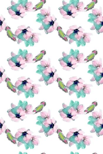 500998-原创手绘清新时尚水彩水墨花卉 羽毛