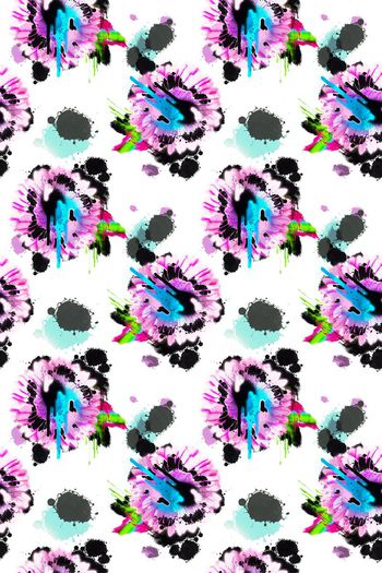 501007-原创手绘时尚抽象水彩水墨花卉 中国