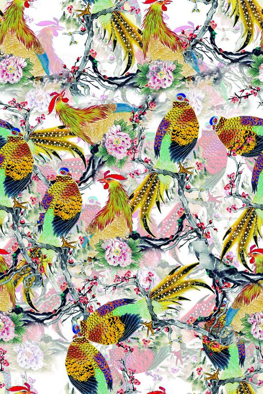 孔雀印花华亿平台图片