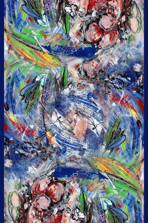 抽象笔触印花华亿平台图片