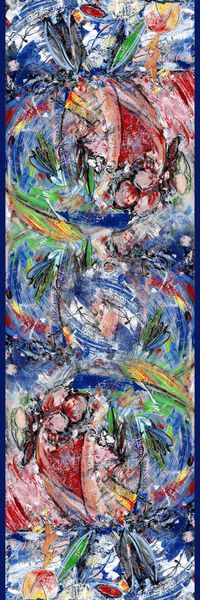 抽象笔触印花华亿平台图片