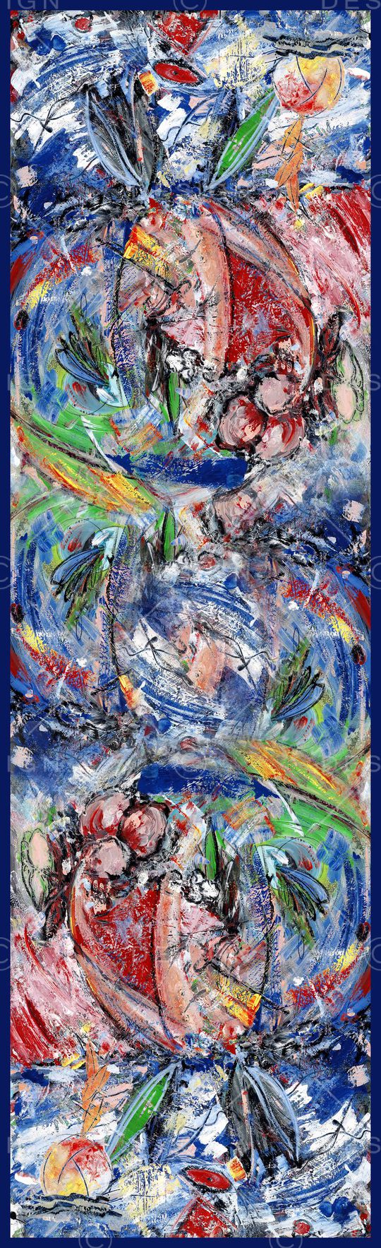 抽象笔触印花华亿平台图片