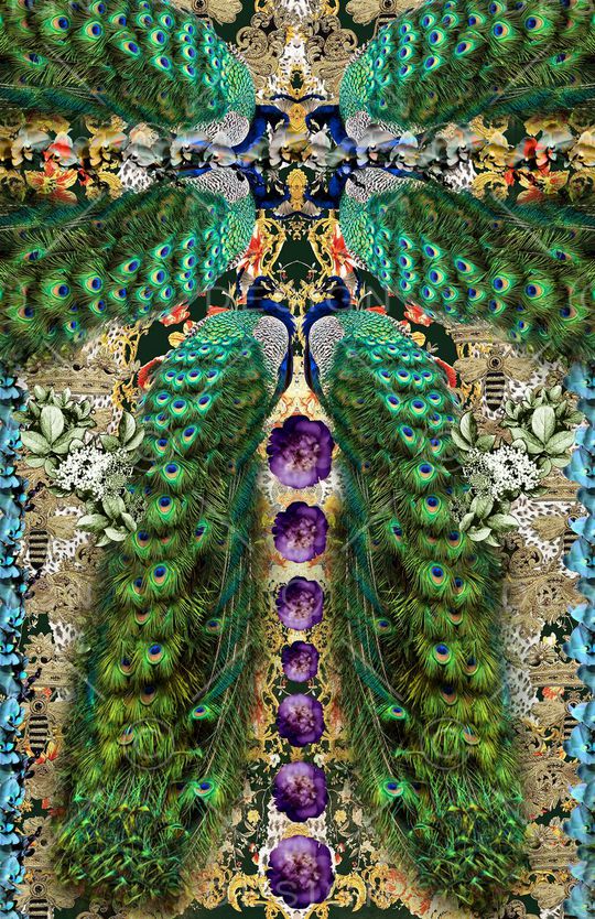 孔雀印花华亿平台图片