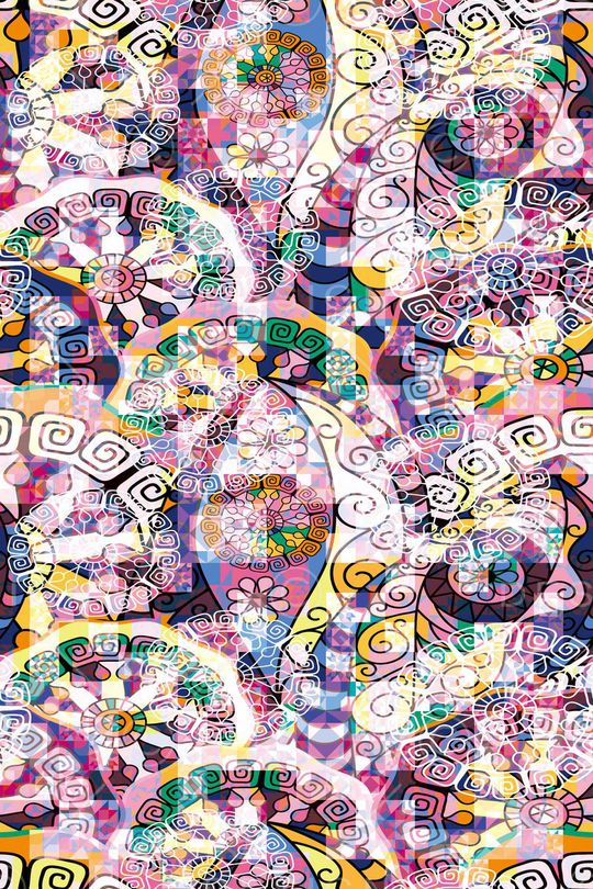 不规则几何印花华亿平台图片