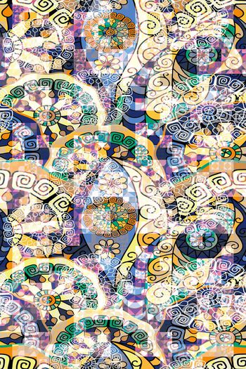 501055-时尚潮流原创复古宫廷几何印花