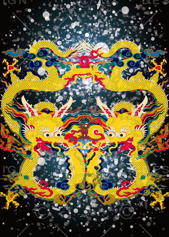 龙袍图案印花华亿平台图片