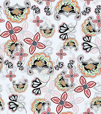 501200-	潮流时尚名族风迷离花卉数码印花