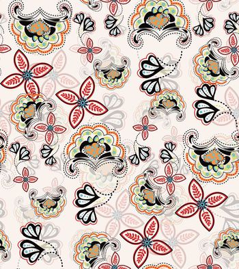 501202-	潮流时尚名族风迷离花卉数码印花