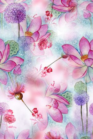 荷花印花华亿平台图片