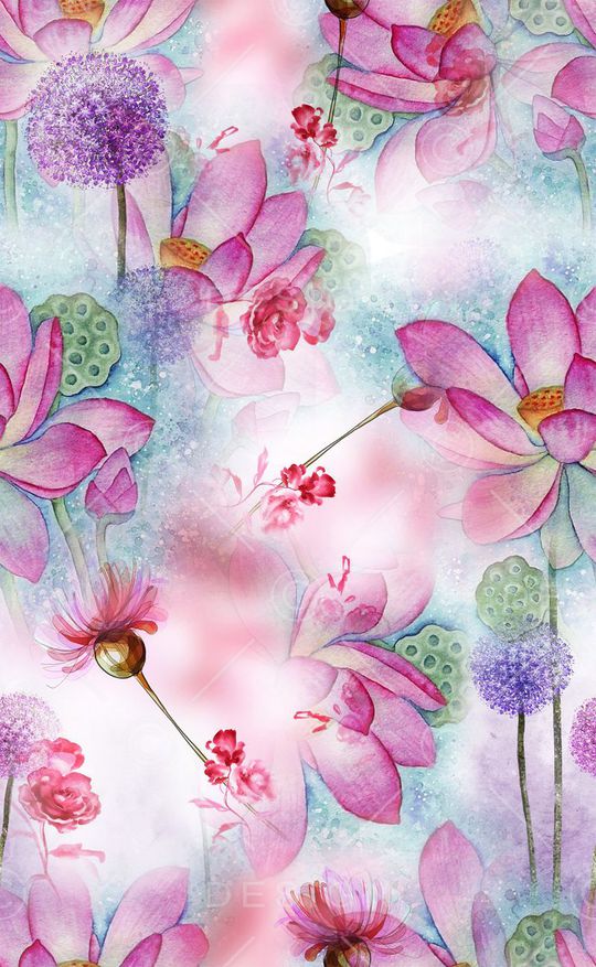 荷花印花华亿平台图片