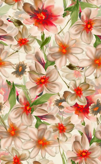 501408-欧美流行时尚 水彩花朵02