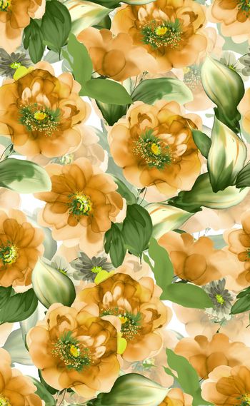 501417-欧美流行时尚 水彩花朵03