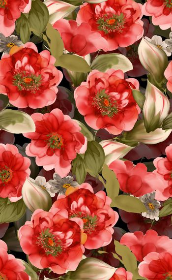 501419-欧美流行时尚 水彩花朵03