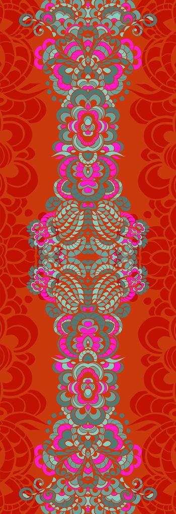 501466-民族风异域风情中东彩绘花纹长巾丝巾