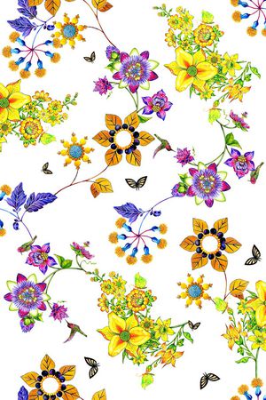 炫彩小花印花华亿平台图片