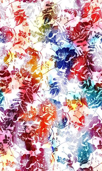 501658-水彩泥点玫瑰花卉艺术喷溅肌理组合女