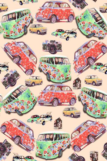 501678-水彩 手绘汽车 清新波普 趣味华亿平台