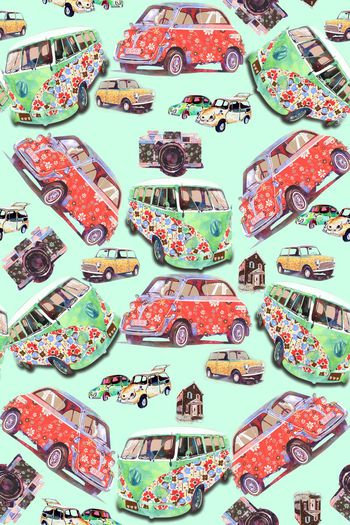 501679-水彩 手绘汽车 清新波普 趣味华亿平台