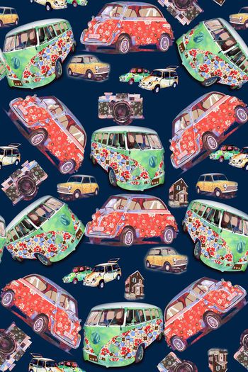 501681-水彩 手绘汽车 清新波普 趣味华亿平台