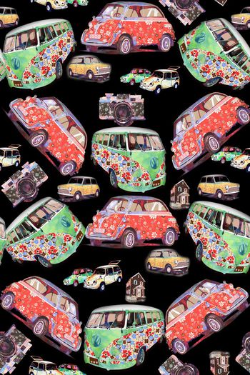 501682-水彩 手绘汽车 清新波普 趣味华亿平台