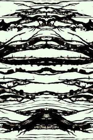 复古水墨画印花华亿平台图片