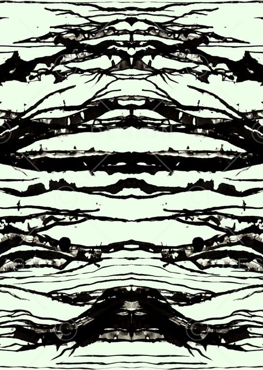 复古水墨画印花华亿平台图片