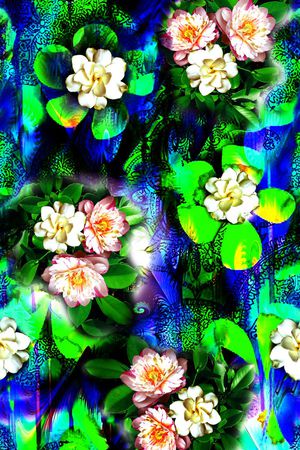 花卉印花华亿平台图片