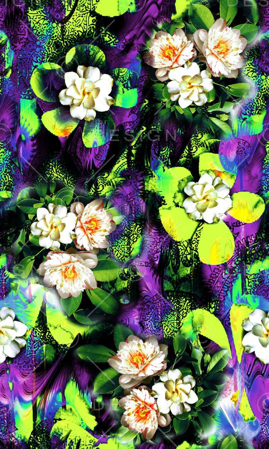 花卉印花华亿平台图片