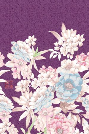 工笔花卉印花华亿平台图片