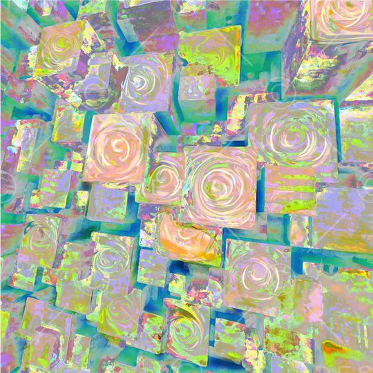 抽象立体印花华亿平台图片