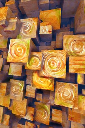 抽象立体印花华亿平台图片