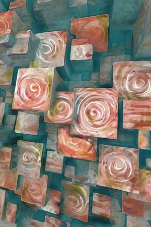 抽象立体印花华亿平台图片