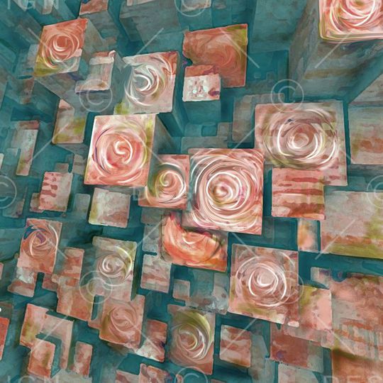 抽象立体印花华亿平台图片