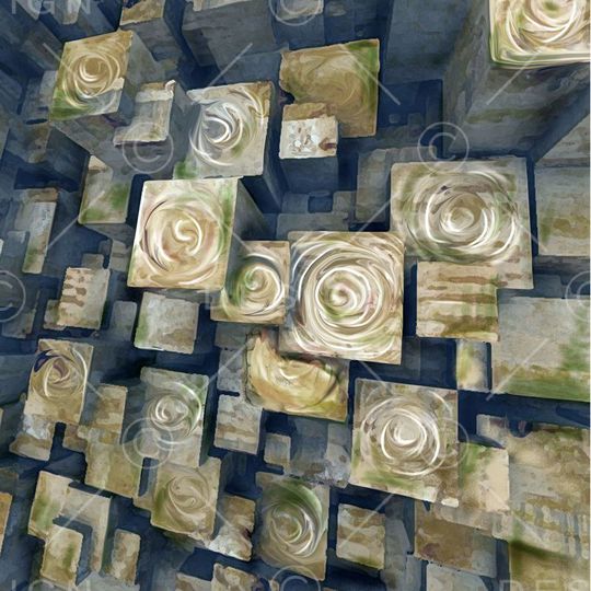 抽象立体印花华亿平台图片