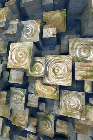 抽象立体印花华亿平台图片