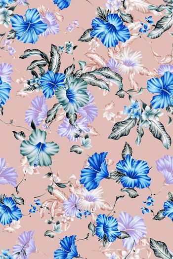 502239-时尚 休闲 花卉 满版 长裙 数码