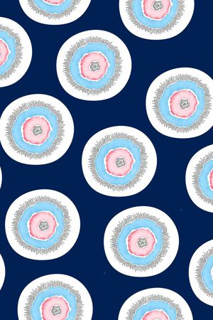 圈圈带须须花印花华亿平台图片