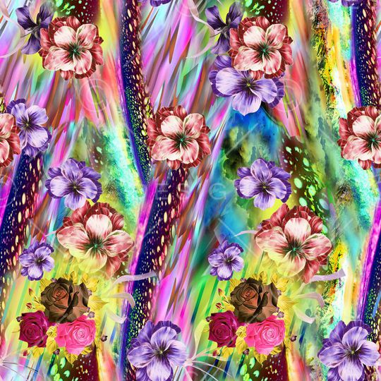 抽象 花卉  几何印花华亿平台图片