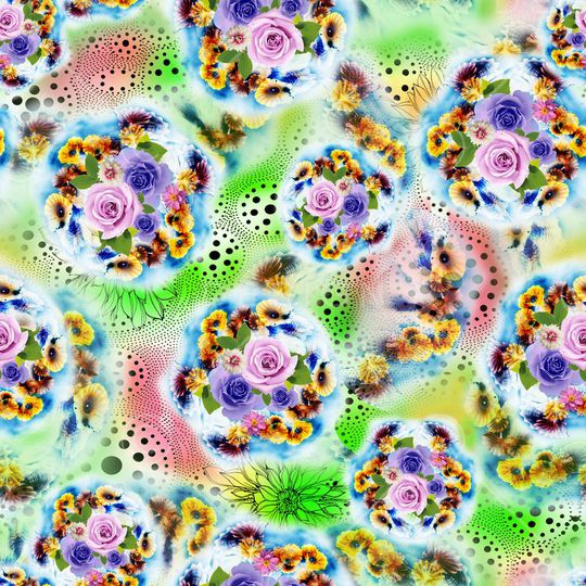 抽象 花卉  几何印花华亿平台图片