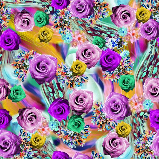 抽象 花卉  几何印花华亿平台图片