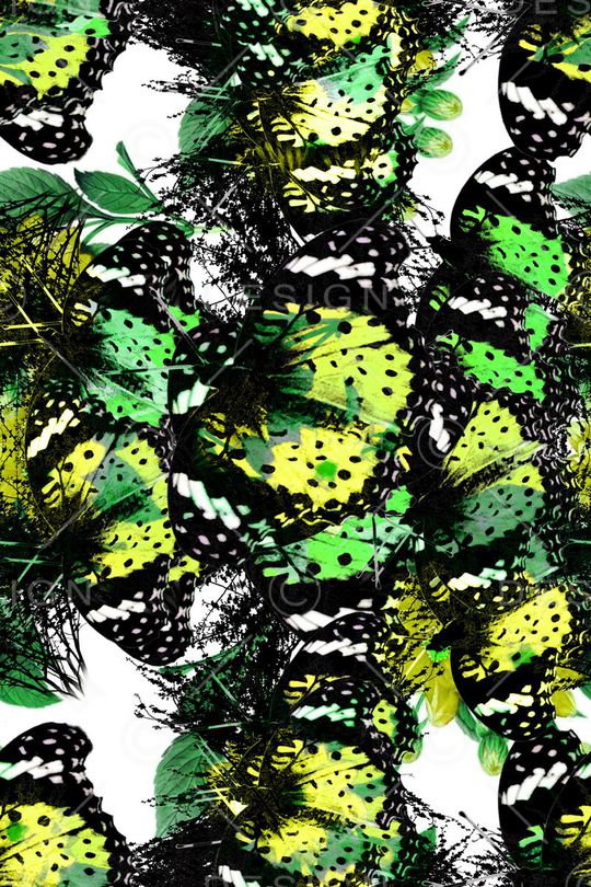 蝴蝶抽象印花华亿平台图片