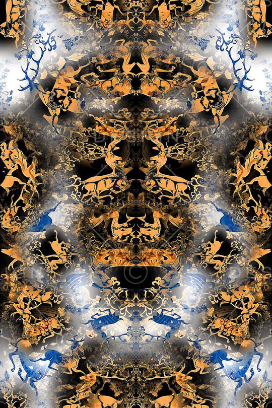 复古风暗金色印花华亿平台图片