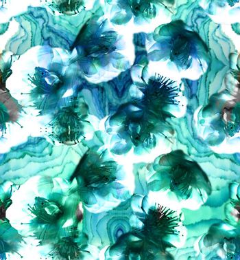 503023-流行时尚幻彩花卉印花-迷离系列 