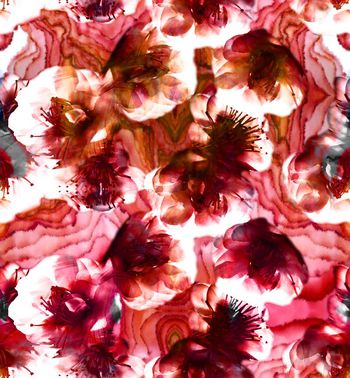 503024-流行时尚幻彩花卉印花-迷离系列 