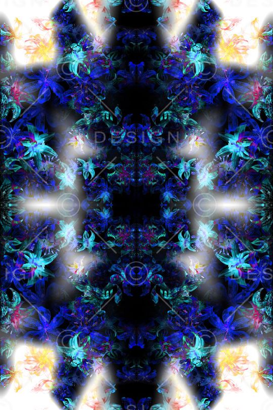 复古宝蓝色印花华亿平台图片