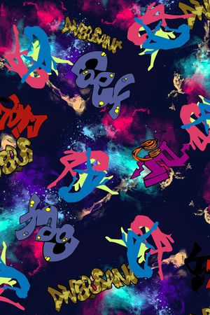 街头人物印花华亿平台图片