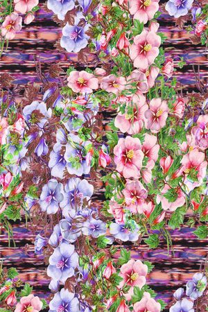 彩色家花卉印花华亿平台图片