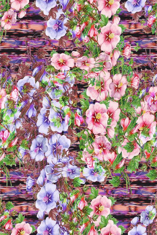 彩色家花卉印花华亿平台图片